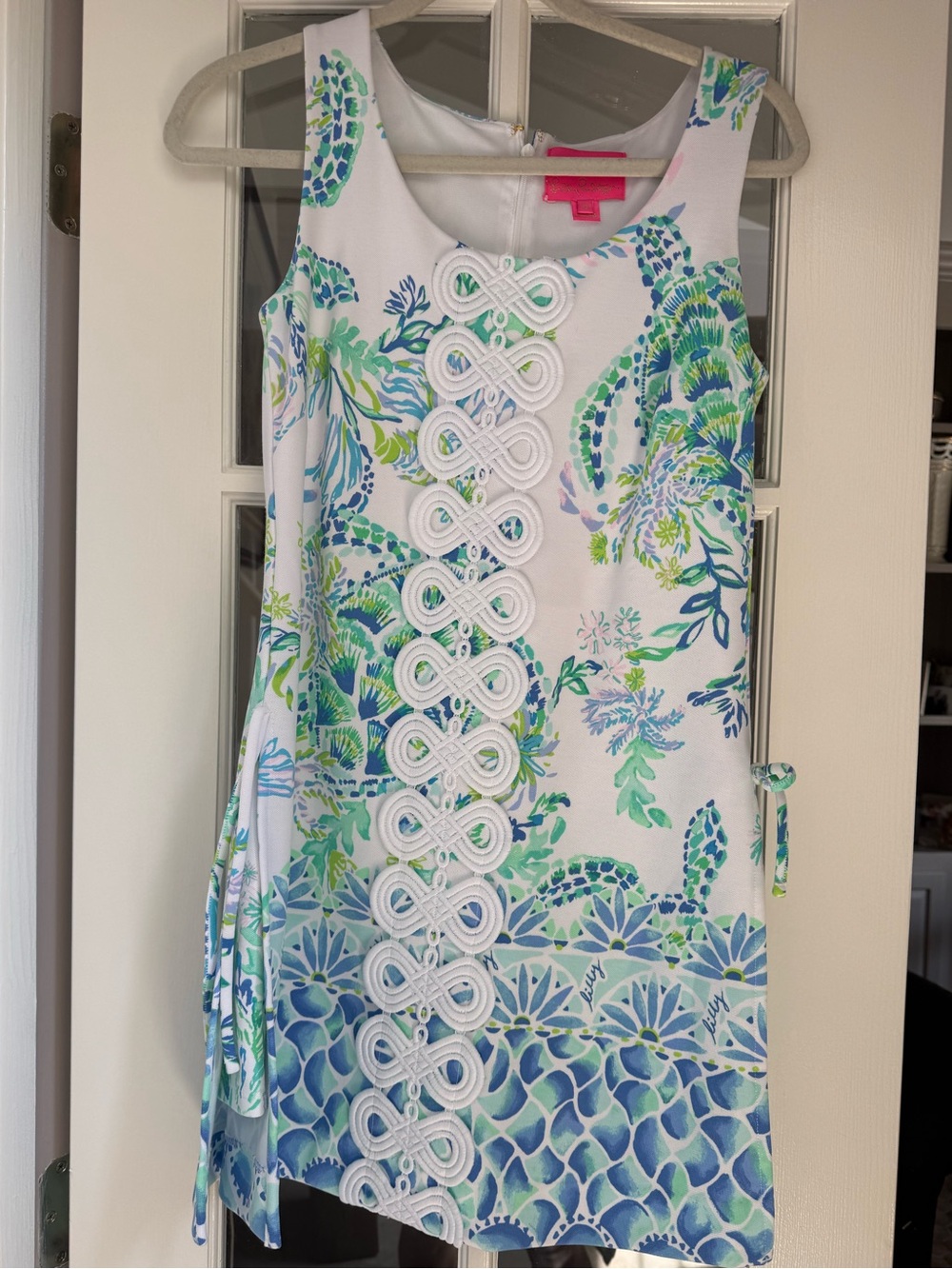 Lilly Pulitzer Sleeveless White romper with Blue & Green Floral Print